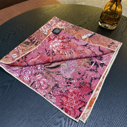 Wholesale Women's Tropical Jungle Silk Digital Printing Scarf Flora Design