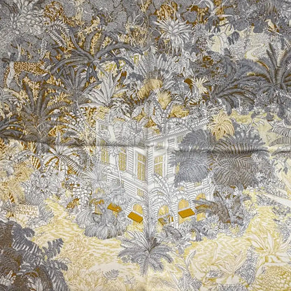 Wholesale Women's Tropical Jungle Silk Digital Printing Scarf Flora Design