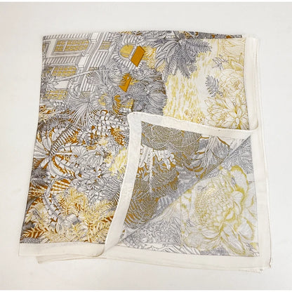 Wholesale Women's Tropical Jungle Silk Digital Printing Scarf Flora Design