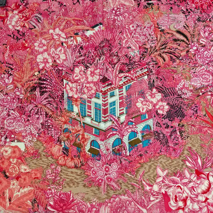 Wholesale Women's Tropical Jungle Silk Digital Printing Scarf Flora Design