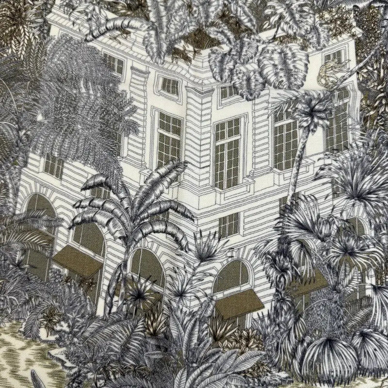 Wholesale Women's Tropical Jungle Silk Digital Printing Scarf Flora Design