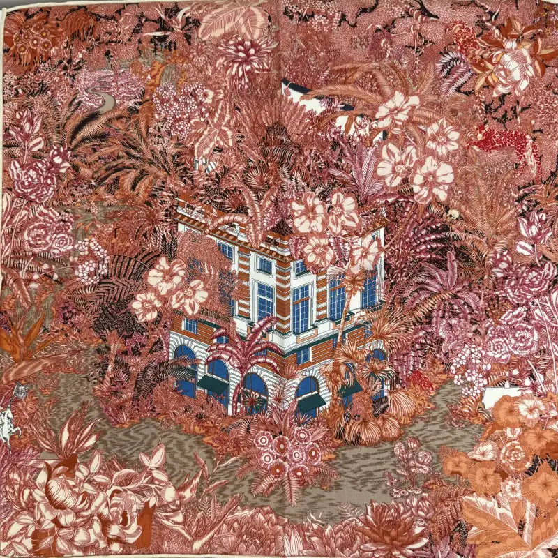 Wholesale Women's Tropical Jungle Silk Digital Printing Scarf Flora Design