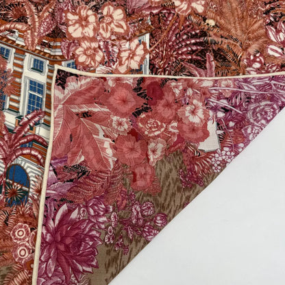 Wholesale Women's Tropical Jungle Silk Digital Printing Scarf Flora Design