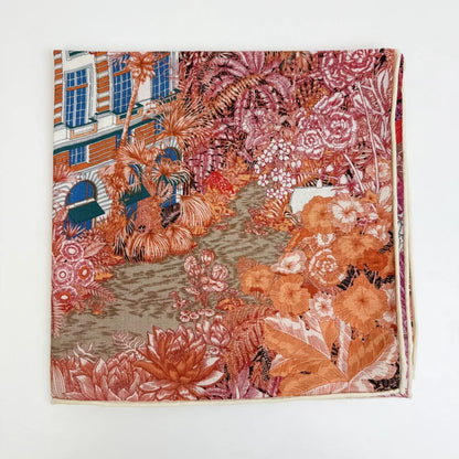 Wholesale Women's Tropical Jungle Silk Digital Printing Scarf Flora Design