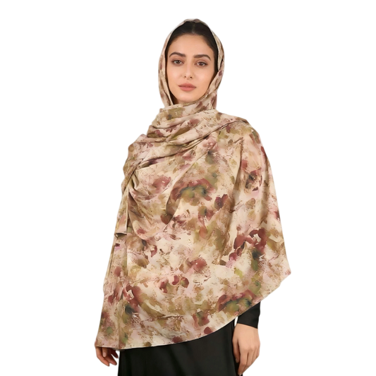 Wholesale Women's Watercolor Floral Printed Chiffon Hijab Scarf Muslim Head Wrap