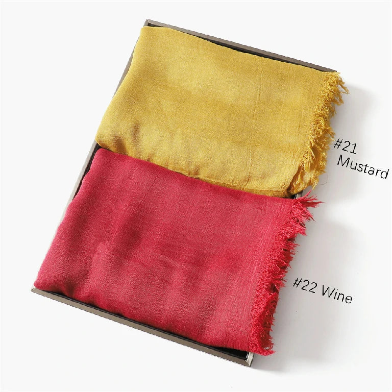 Wholesale Women's bohemian Fringe Scarf Solid Color Viscose Hijab