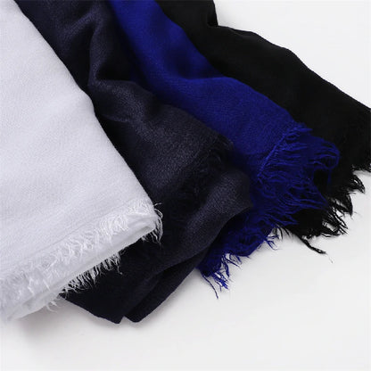 Wholesale Women's bohemian Fringe Scarf Solid Color Viscose Hijab