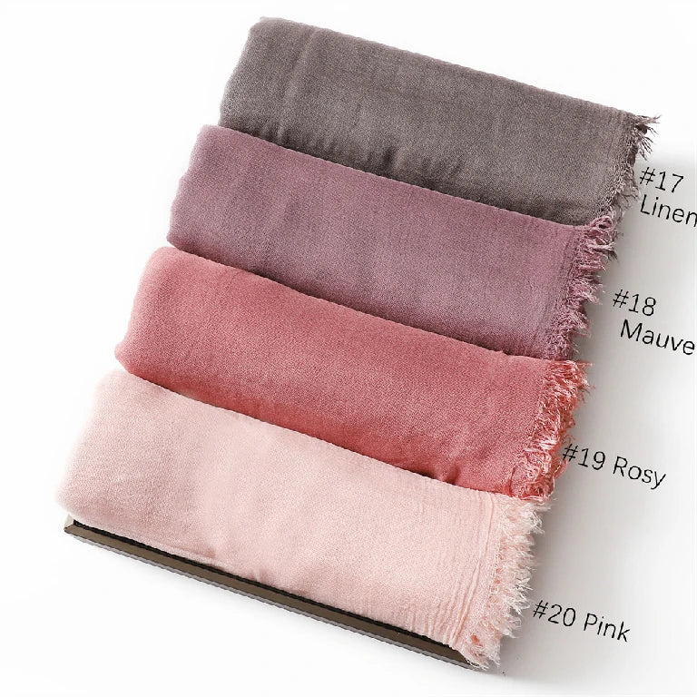 Wholesale Women's bohemian Fringe Scarf Solid Color Viscose Hijab