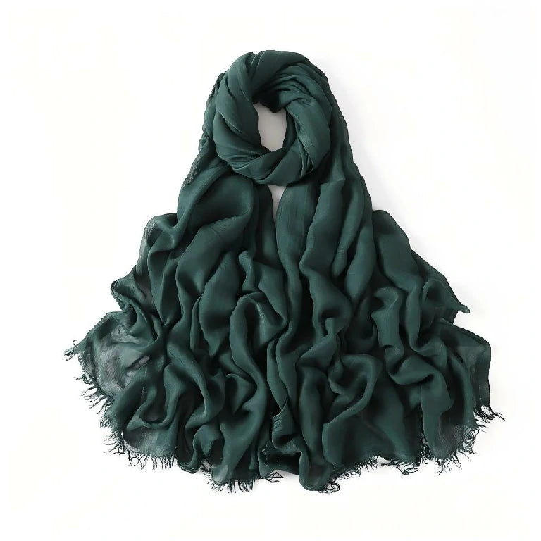 Wholesale Women's bohemian Fringe Scarf Solid Color Viscose Hijab