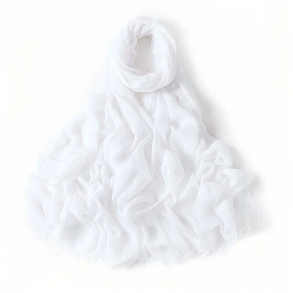 Wholesale Women's bohemian Fringe Scarf Solid Color Viscose Hijab