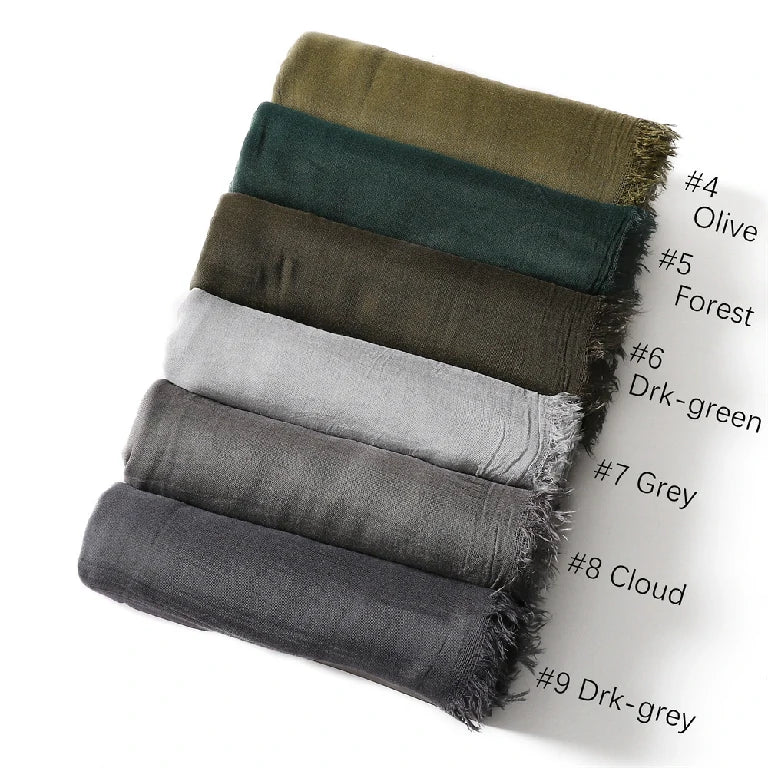 Wholesale Women's bohemian Fringe Scarf Solid Color Viscose Hijab