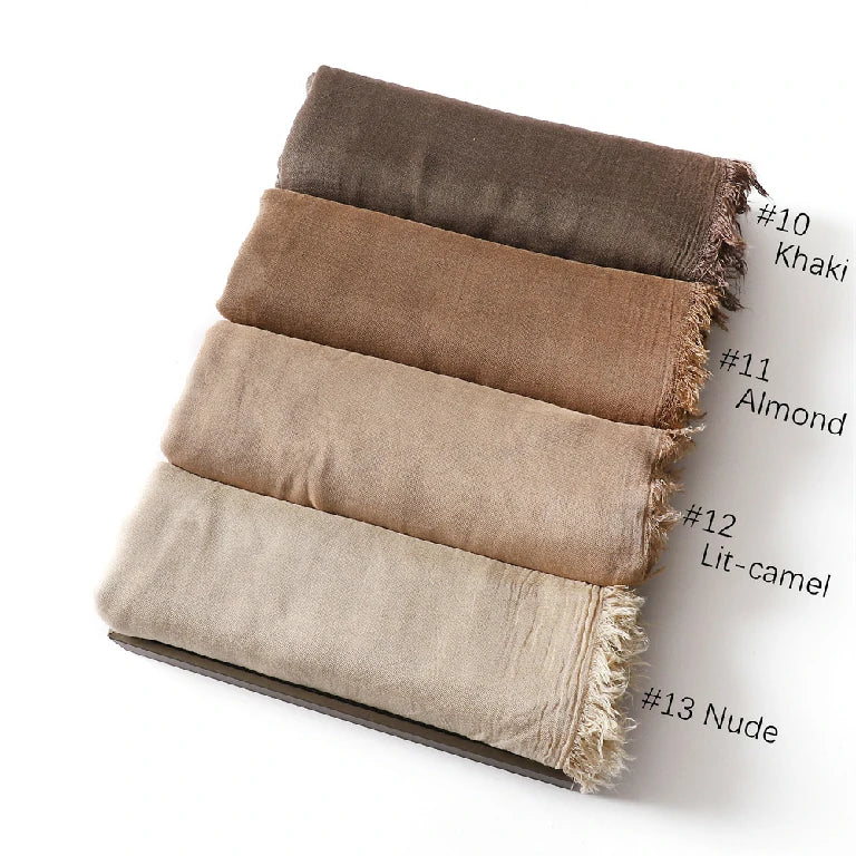 Wholesale Women's bohemian Fringe Scarf Solid Color Viscose Hijab