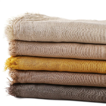 Wholesale Women's bohemian Fringe Scarf Solid Color Viscose Hijab