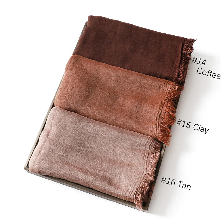 Wholesale Women's bohemian Fringe Scarf Solid Color Viscose Hijab