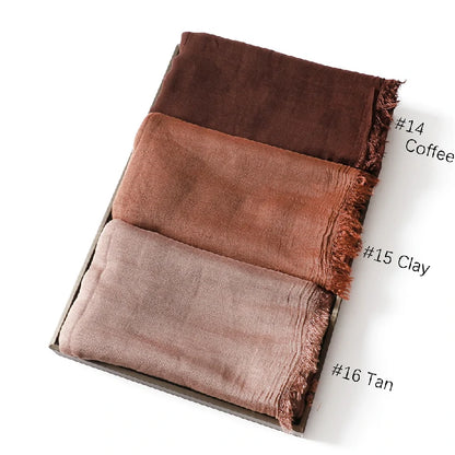 Wholesale Women's bohemian Fringe Scarf Solid Color Viscose Hijab