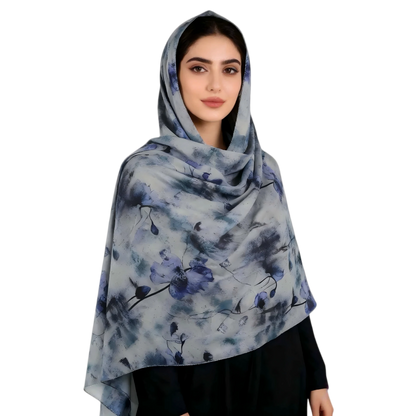 Wholesale Abstract Ink Floral Jersey Hijab Scarf Lightweight