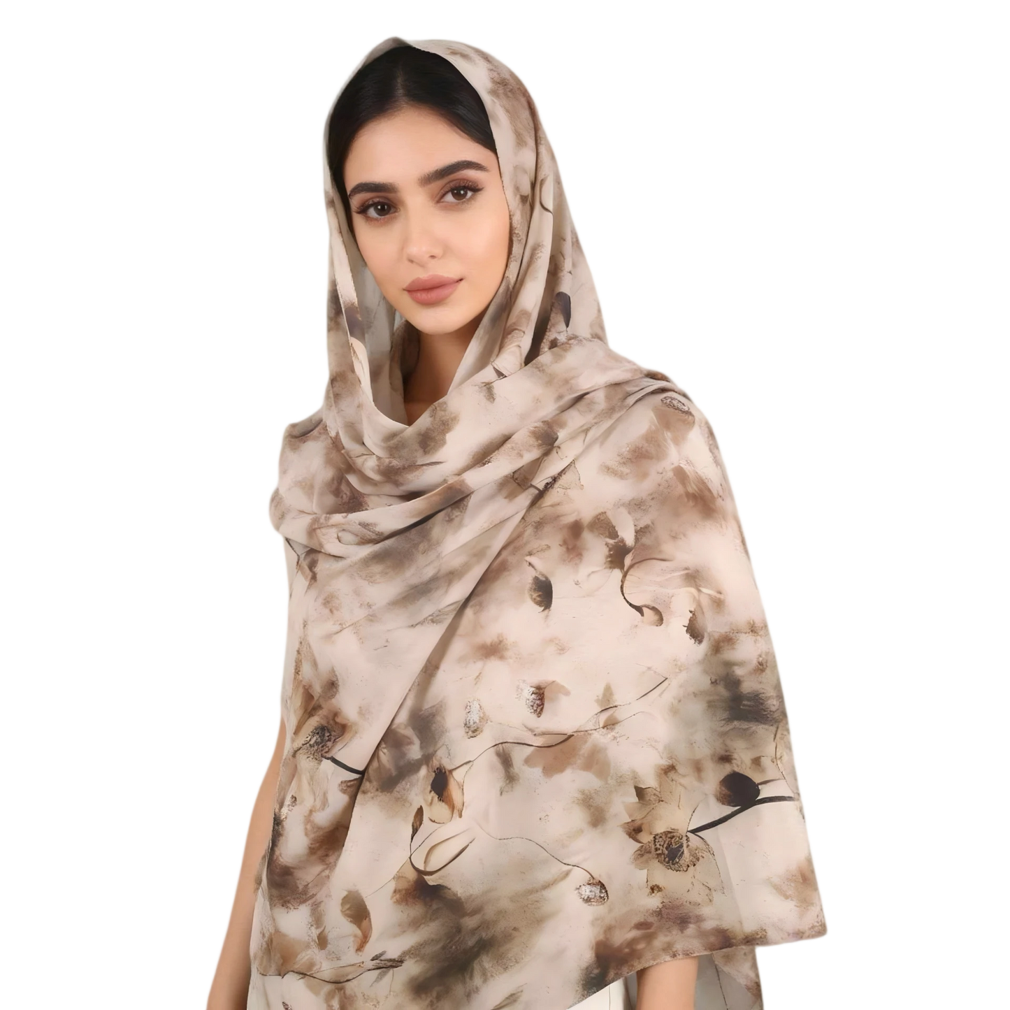 Wholesale Abstract Ink Floral Jersey Hijab Scarf Lightweight