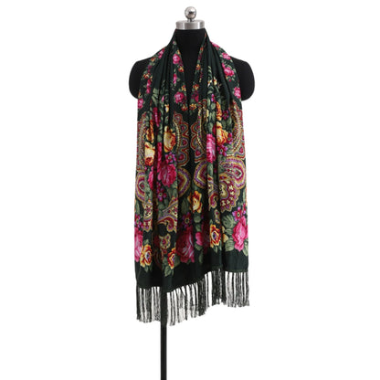 Black floral scarf