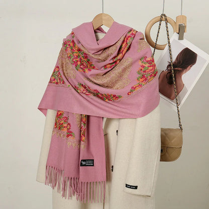 Pink faux cashmere scarf