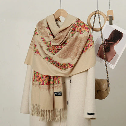 Beige faux cashmere scarf