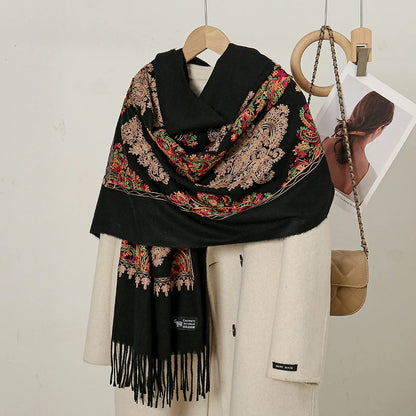 Black faux cashmere scarf