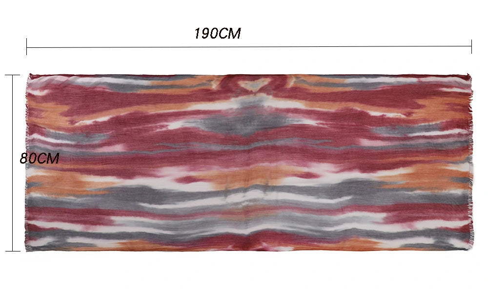 Wholesale Fashion Bohemian Abstract Watercolor Print Modal Scarf