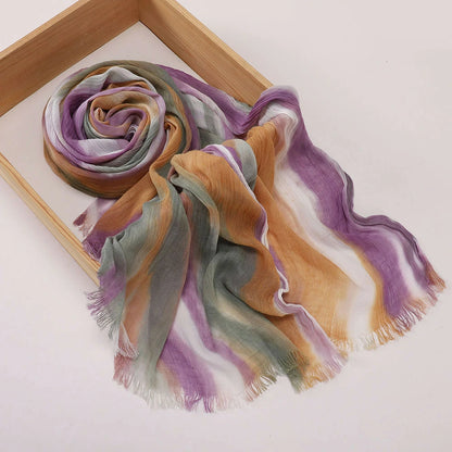 Wholesale Fashion Bohemian Abstract Watercolor Print Modal Scarf