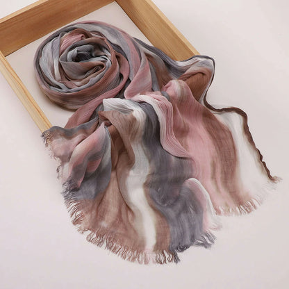 Wholesale Fashion Bohemian Abstract Watercolor Print Modal Scarf
