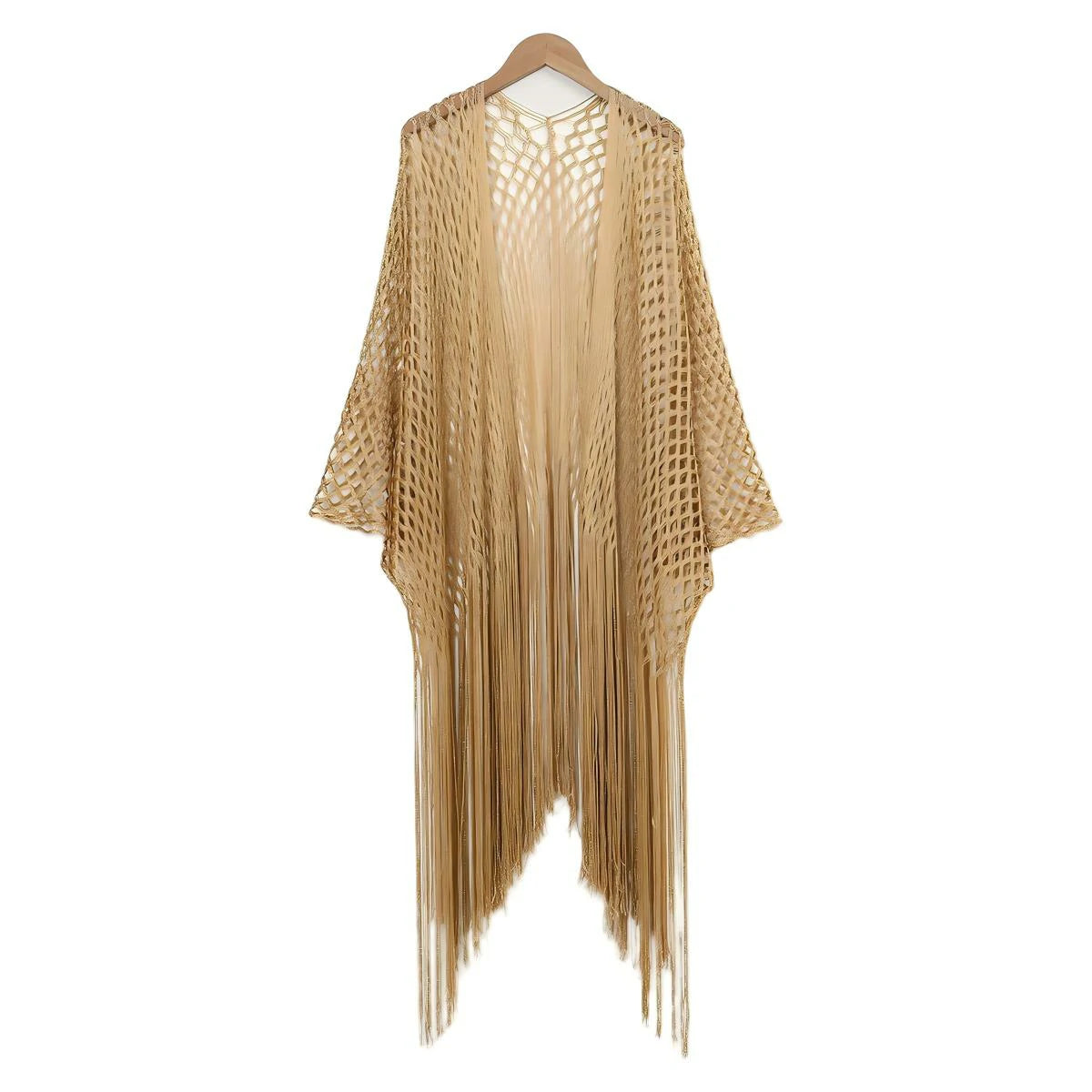Wholesale Glitter Metallic Wrap Shawl Lightweight Mesh Fringe Cover up Cruise Prom