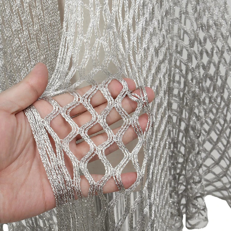 Wholesale Glitter Metallic Wrap Shawl Lightweight Mesh Fringe Cover up Cruise Prom