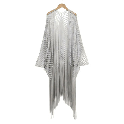Wholesale Glitter Metallic Wrap Shawl Lightweight Mesh Fringe Cover up Cruise Prom