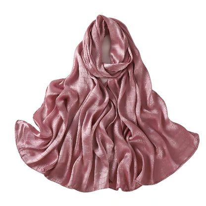 Wholesale Large Crocodile Print Satin Shawl Scarf for Women Hijab Lightweight