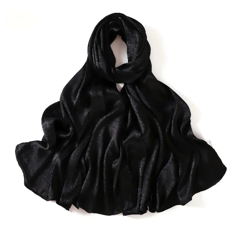 Wholesale Large Crocodile Print Satin Shawl Scarf for Women Hijab Lightweight
