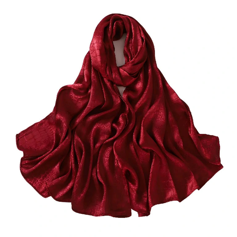 Wholesale Large Crocodile Print Satin Shawl Scarf for Women Hijab Lightweight