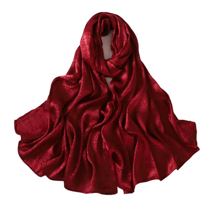 Wholesale Large Crocodile Print Satin Shawl Scarf for Women Hijab Lightweight