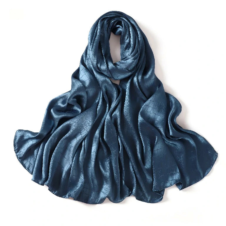 Wholesale Large Crocodile Print Satin Shawl Scarf for Women Hijab Lightweight