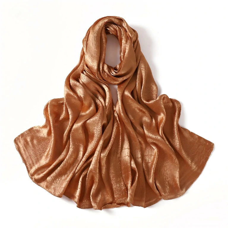 Wholesale Large Crocodile Print Satin Shawl Scarf for Women Hijab Lightweight
