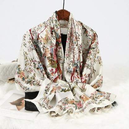 Wholesale Large Phoenix and Floral Print Scarf Shawl for Women Hijab