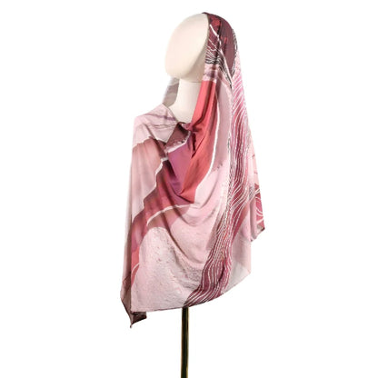 Wholesale Luxury Abstract Marble Print Silk Hijab Scarf for Women