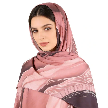 Wholesale Luxury Abstract Marble Print Silk Hijab Scarf for Women
