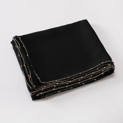 Wholesale Luxury Bubble Chiffon Hijab with Gold Pearl Chain Border