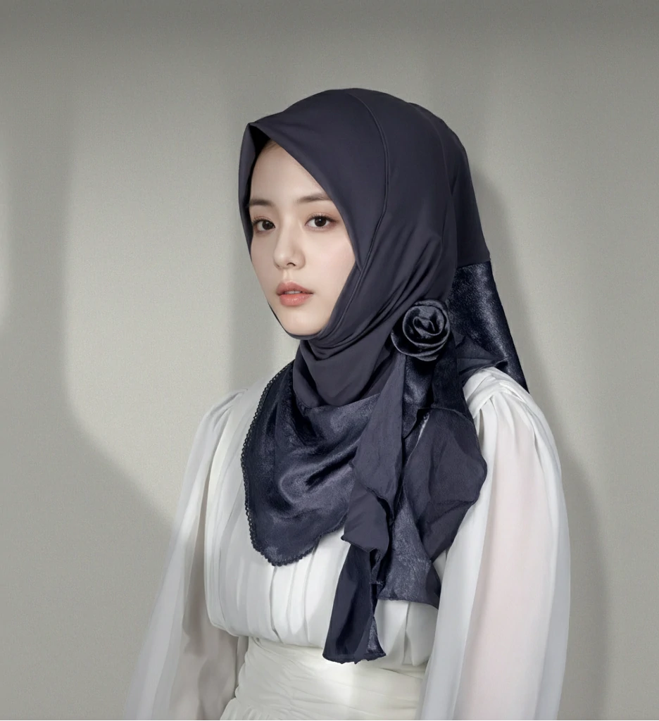 blue Brown fashion hijab scarf