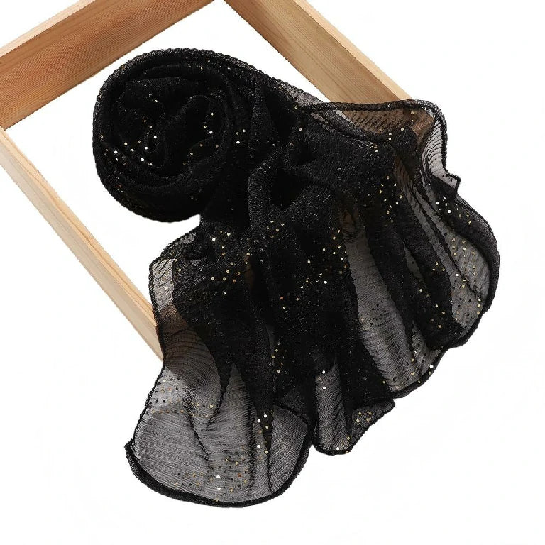 Wholesale Premium Pleated Glitter Hijab with Sparkle Dots
