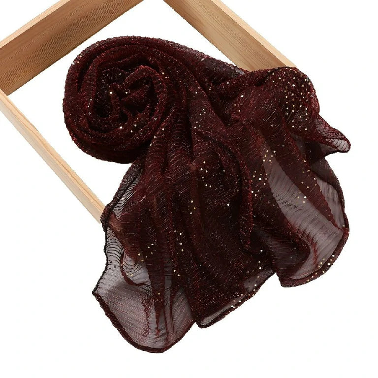 Wholesale Premium Pleated Glitter Hijab with Sparkle Dots