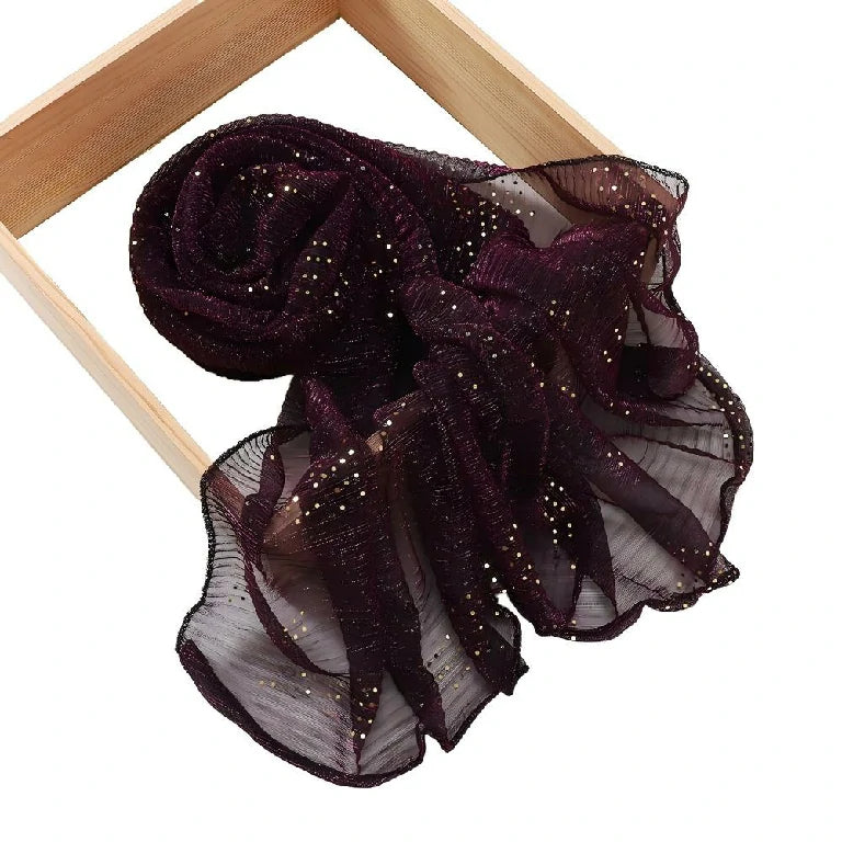 Wholesale Premium Pleated Glitter Hijab with Sparkle Dots