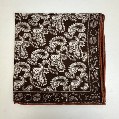 Wholesale Reversible Paisley Pocket Square Digital Printing Silk Scarf