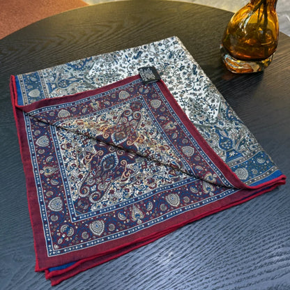 Wholesale Reversible Paisley Pocket Square Digital Printing Silk Scarf