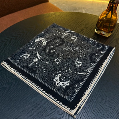 Wholesale Reversible Paisley Pocket Square Digital Printing Silk Scarf