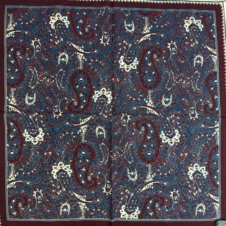 Wholesale Reversible Paisley Pocket Square Digital Printing Silk Scarf