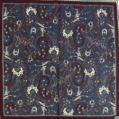 Wholesale Reversible Paisley Pocket Square Digital Printing Silk Scarf